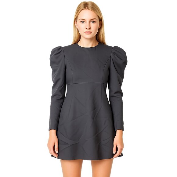 NWT Mac Duggal Puff Long Sleeve Mini Dress Black 2 #A0095 - Picture 1 of 6